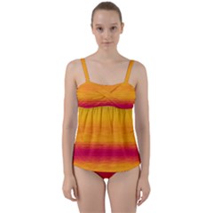 Ombre Twist Front Tankini Set