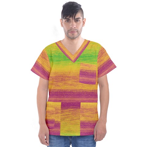 Ombre Men s V-neck Scrub Top by ValentinaDesign