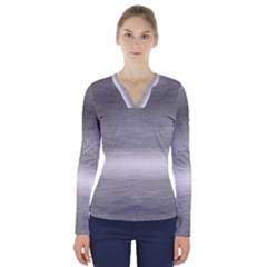 Ombre V-neck Long Sleeve Top