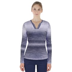 Ombre V-neck Long Sleeve Top