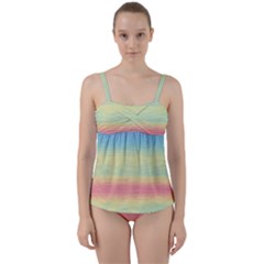 Ombre Twist Front Tankini Set