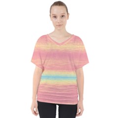 Ombre V-neck Dolman Drape Top