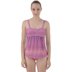 Ombre Twist Front Tankini Set