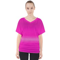 Ombre V-neck Dolman Drape Top