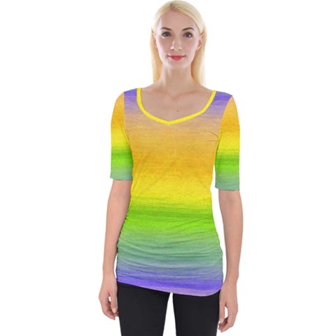 Ombre Wide Neckline Tee by ValentinaDesign