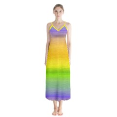 Ombre Button Up Chiffon Maxi Dress