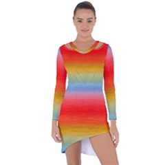 Ombre Asymmetric Cut-out Shift Dress