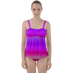 Ombre Twist Front Tankini Set