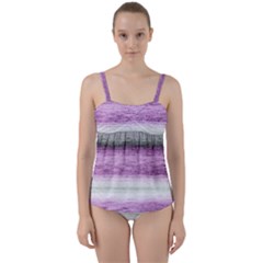 Ombre Twist Front Tankini Set