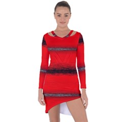 Ombre Asymmetric Cut-Out Shift Dress