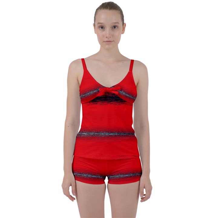 Ombre Tie Front Two Piece Tankini