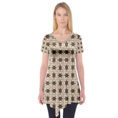 Native American Pattern Short Sleeve Tunic  by linceazul