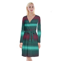 Ombre Long Sleeve Velvet Front Wrap Dress by ValentinaDesign