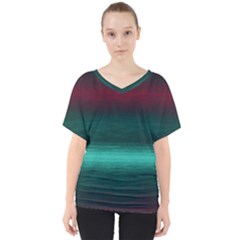 Ombre V-neck Dolman Drape Top