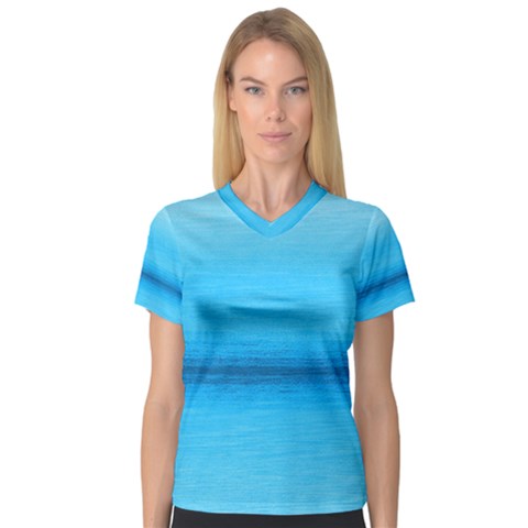 Ombre V-neck Sport Mesh Tee by ValentinaDesign