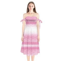 Ombre Shoulder Tie Bardot Midi Dress