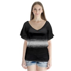 Ombre V-neck Flutter Sleeve Top by ValentinaDesign