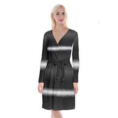 Ombre Long Sleeve Velvet Front Wrap Dress by ValentinaDesign