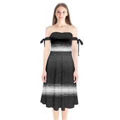 Ombre Shoulder Tie Bardot Midi Dress