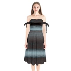 Ombre Shoulder Tie Bardot Midi Dress