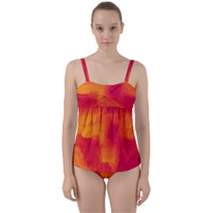 Ombre Twist Front Tankini Set by ValentinaDesign