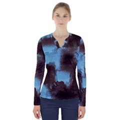 Ombre V-neck Long Sleeve Top