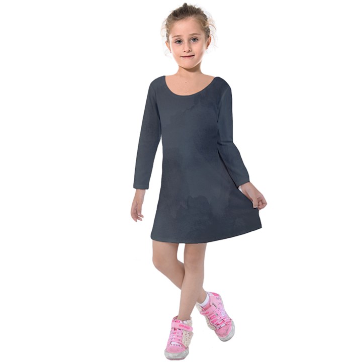 Ombre Kids  Long Sleeve Velvet Dress