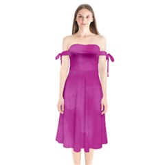 Ombre Shoulder Tie Bardot Midi Dress