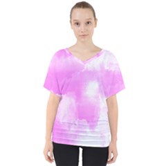 Ombre V-neck Dolman Drape Top