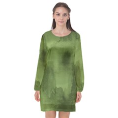 Ombre Long Sleeve Chiffon Shift Dress  by ValentinaDesign