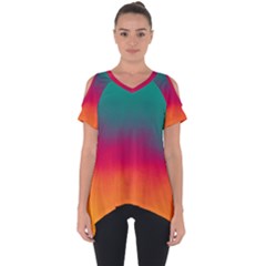 Ombre Cut Out Side Drop Tee