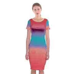 Ombre Classic Short Sleeve Midi Dress by ValentinaDesign