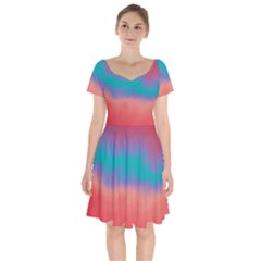 Ombre Short Sleeve Bardot Dress by ValentinaDesign