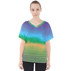 Ombre V-neck Dolman Drape Top by ValentinaDesign