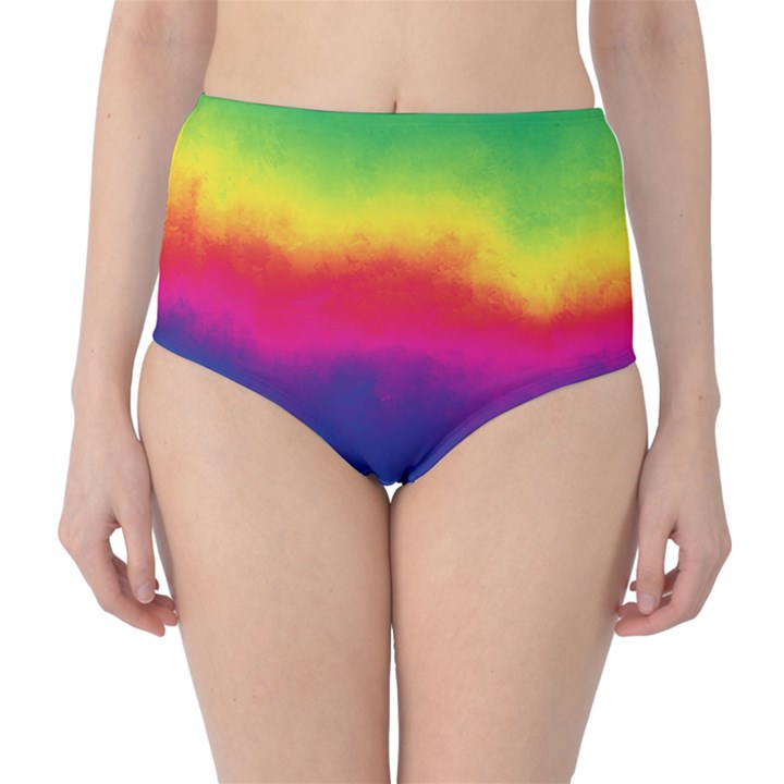 Ombre High-Waist Bikini Bottoms