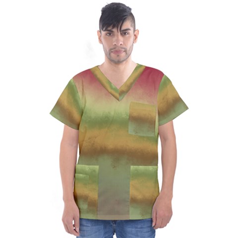 Ombre Men s V-neck Scrub Top by ValentinaDesign