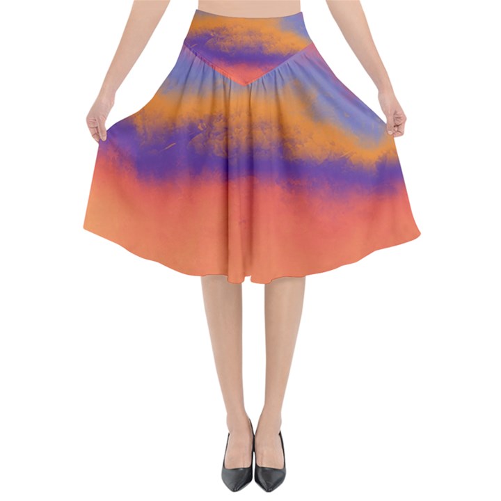 Ombre Flared Midi Skirt