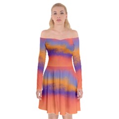 Ombre Off Shoulder Skater Dress by ValentinaDesign