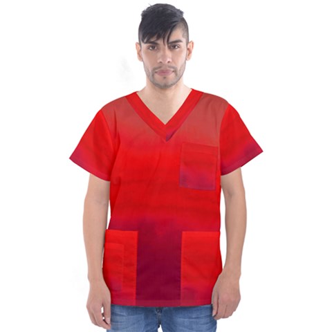 Ombre Men s V-neck Scrub Top by ValentinaDesign