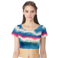 Ombre Short Sleeve Crop Top (tight Fit) by ValentinaDesign