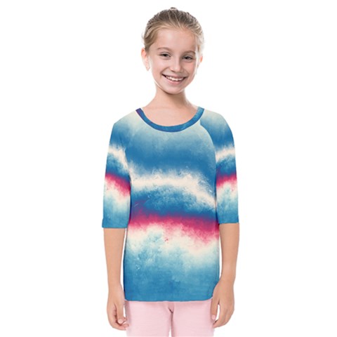 Ombre Kids  Quarter Sleeve Raglan Tee by ValentinaDesign