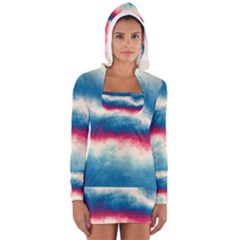 Ombre Long Sleeve Hooded T-shirt by ValentinaDesign