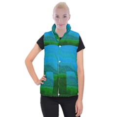 Ombre Women s Button Up Puffer Vest by ValentinaDesign