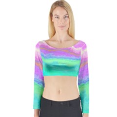 Ombre Long Sleeve Crop Top by ValentinaDesign