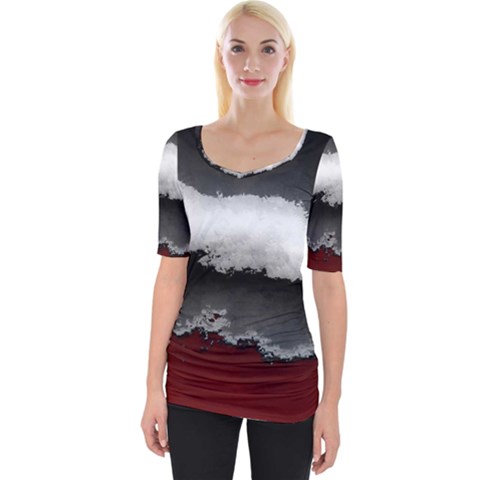 Ombre Wide Neckline Tee by ValentinaDesign