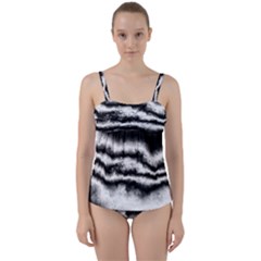 Ombre Twist Front Tankini Set