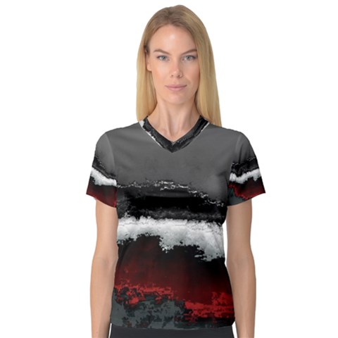 Ombre V-neck Sport Mesh Tee by ValentinaDesign