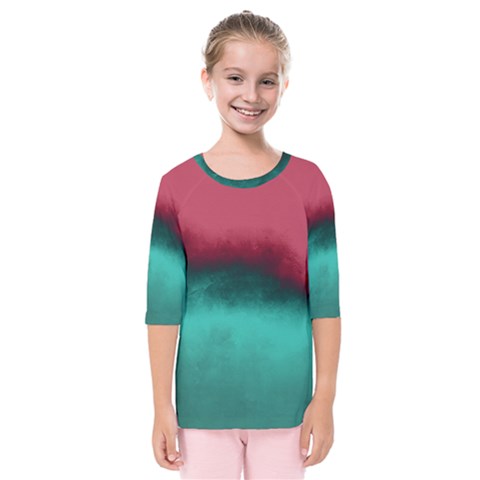 Ombre Kids  Quarter Sleeve Raglan Tee by ValentinaDesign