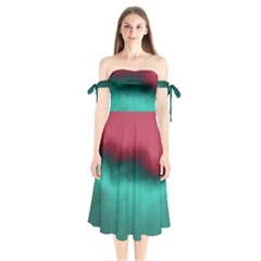 Ombre Shoulder Tie Bardot Midi Dress by ValentinaDesign