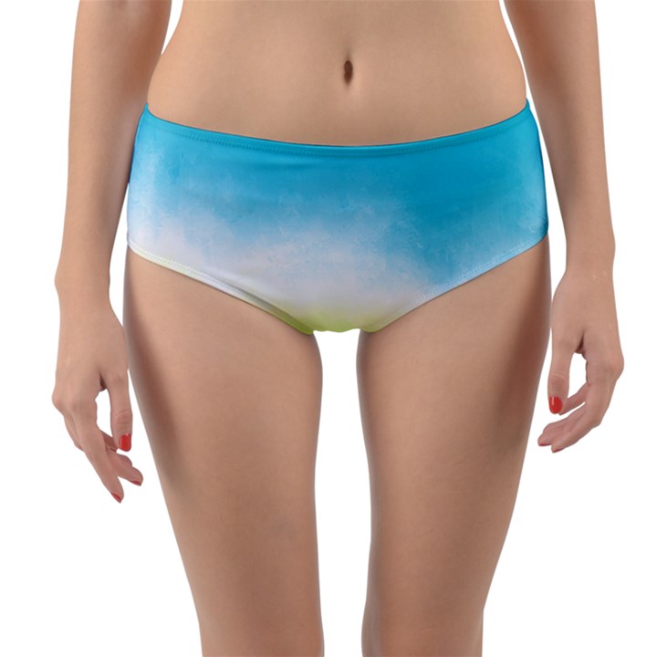 Ombre Reversible Mid-Waist Bikini Bottoms